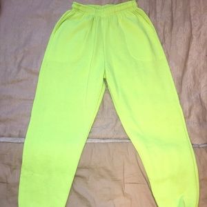 Neon green sweat pant!